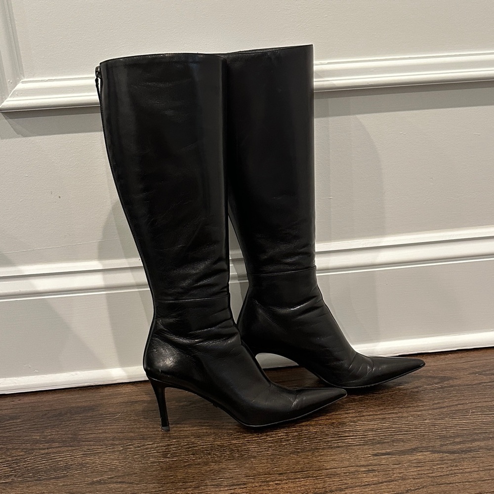Gucci Black Heeled Leather Boots